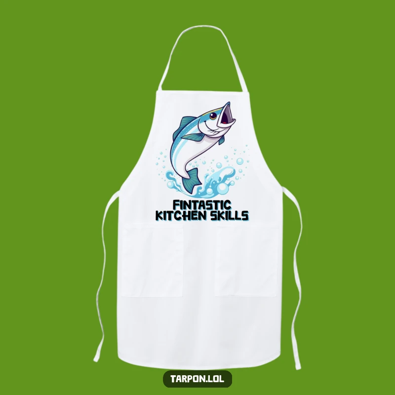Funny Kawaii Tarpon Apron: Kitchen Fun in Bubbly Water - Great Funny Gift