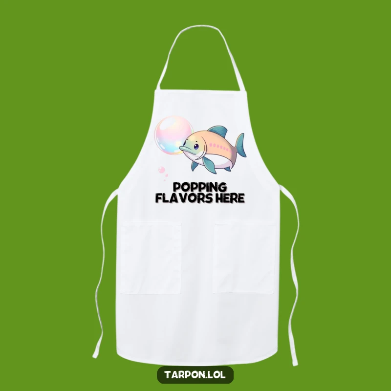 Funny Tarpon Bubble Chase Apron: Kitchen Fun - Great Humorous Cooking Gift