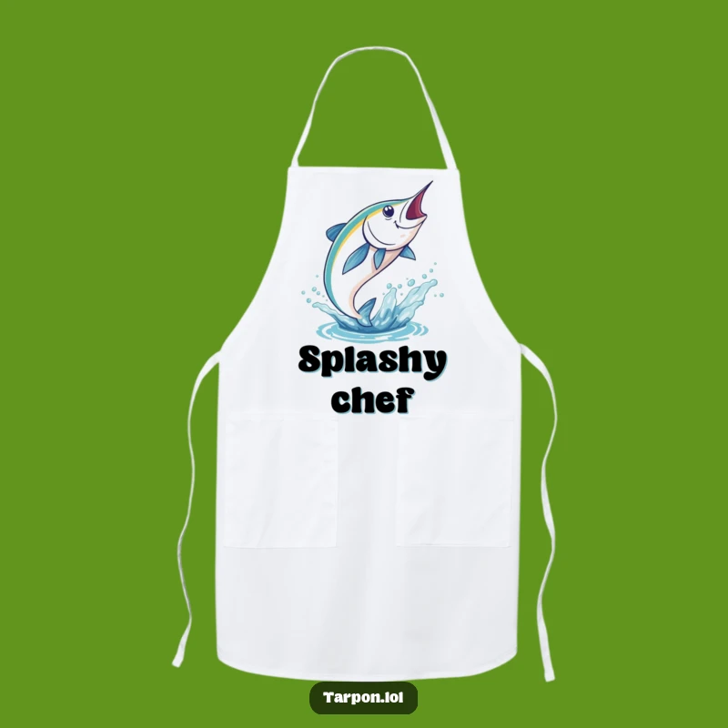 Funny Tarpon Leaping Apron: Kitchen Fish Fun, Practical and Funny Gift for Cooks