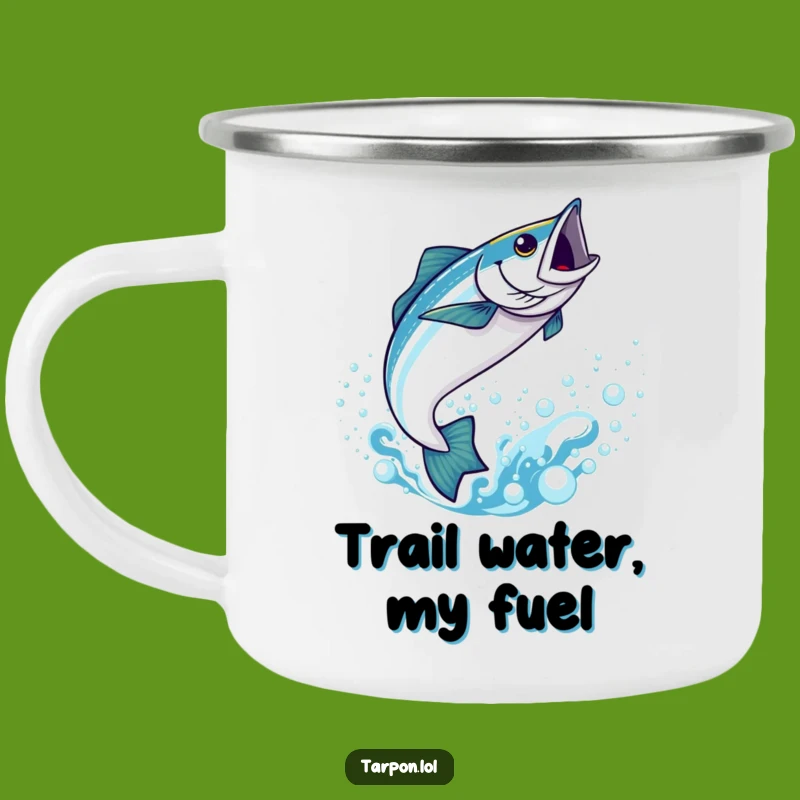 Funny Kawaii Tarpon Camping Mug: Adventure in Bubbly Water - Humorous Gift