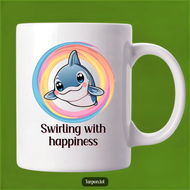 Funny Tarpon Swirl Mug: Big Eyes Smile - Unique Humorous Fishing Gift
