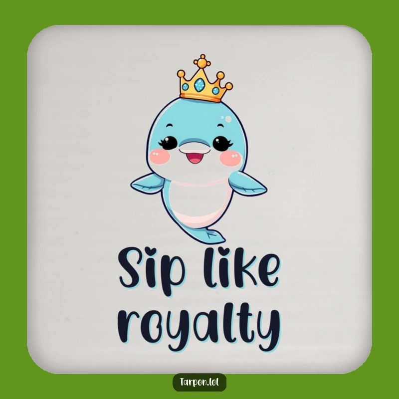 Funny King Tarpon Coaster: Regal Protection - Cute Humorous Gift