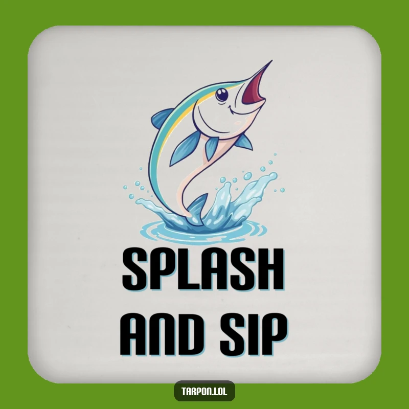 Funny Tarpon Leaping Coaster Set: Fish Decor, Protect Surfaces with Funny Gift Flair