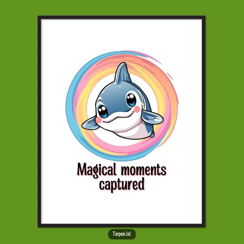 Funny Tarpon Swirl Poster: Big Eyes Art - Eye-Catching Humorous Decor