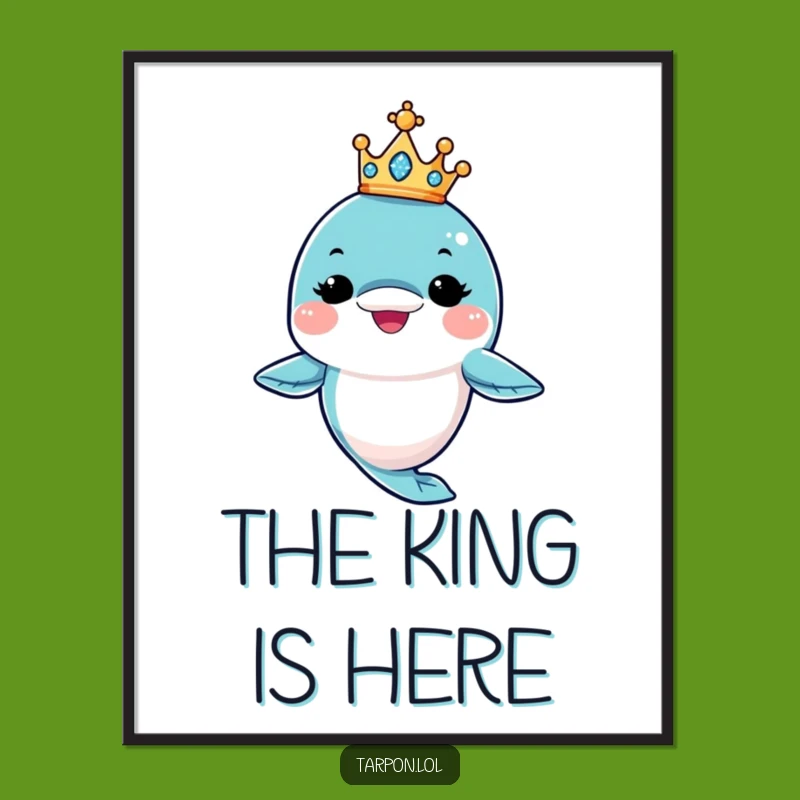Funny King Tarpon Poster: Regal Wink Art - Eye-Catching Humorous Decor