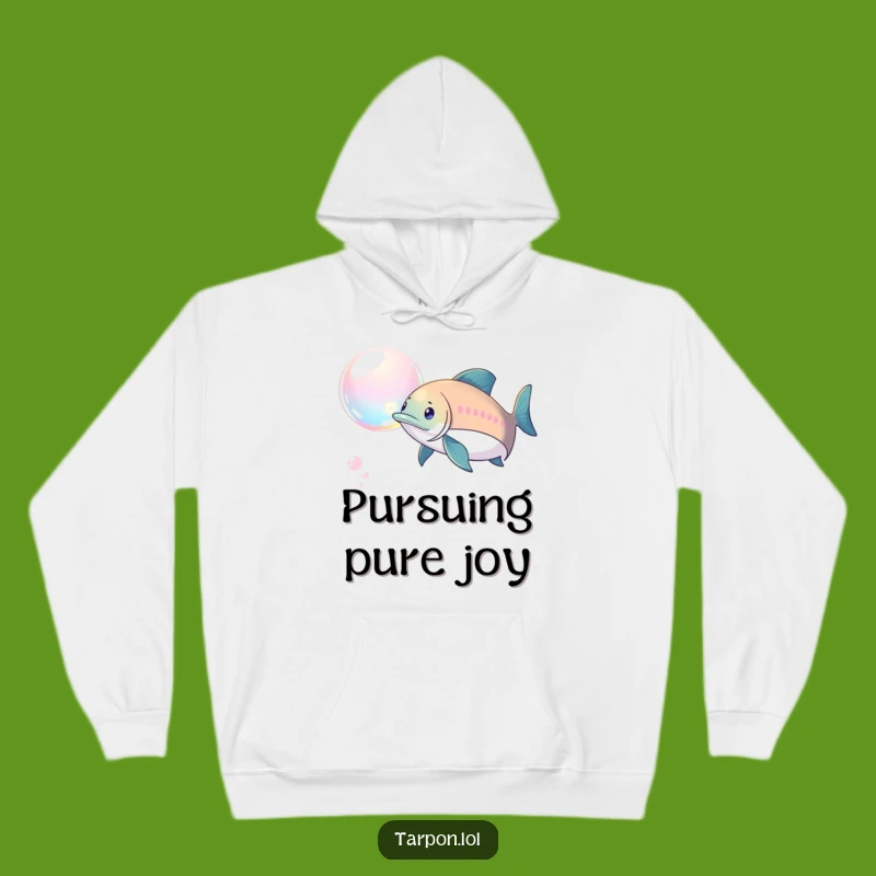 Cozy Funny Tarpon Bubble Chase Hoodie: Fun Pursuit - Perfect Humorous Gift