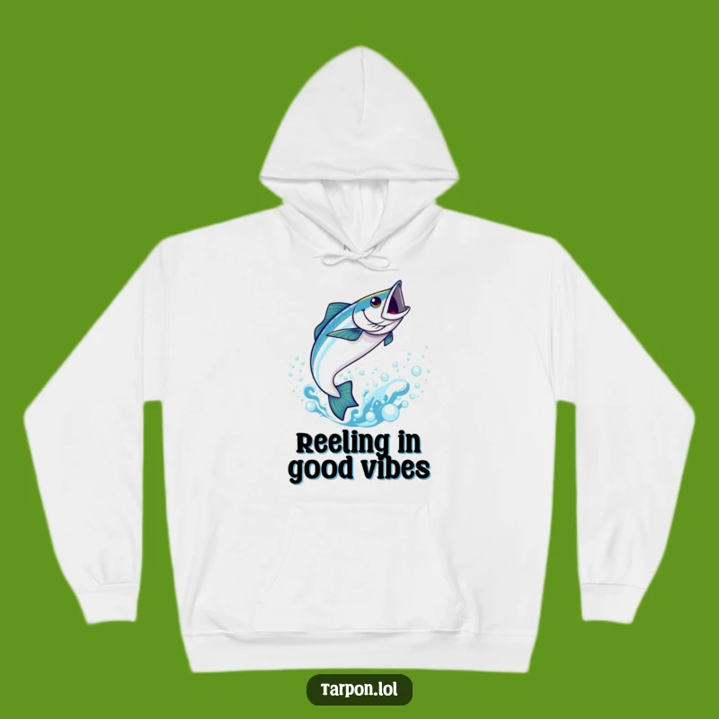 Cozy Funny Kawaii Tarpon Hoodie: Bubbly Water Leap - Perfect Humorous Gift
