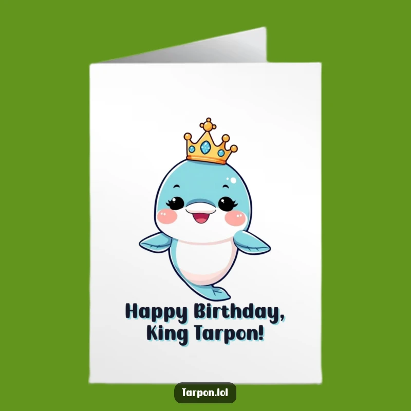 Funny Free Printable Birthday Tarpon Card: Winking King Tarpon Downloadable Gift