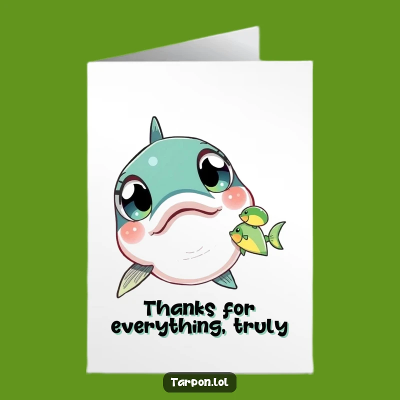 Grateful Free Printable Thank You Card: Tarpon Spots Treat, Funny Downloadable Gift of Thanks