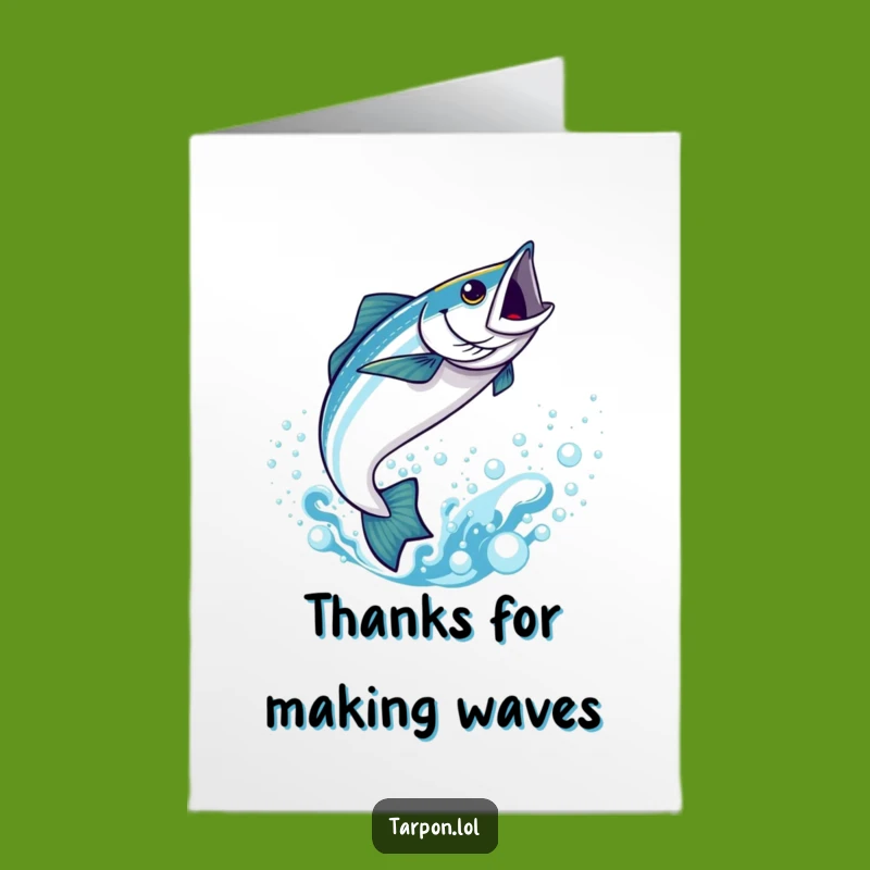 Funny Free Printable Thank You Tarpon Card: Kawaii Fish Appreciation Downloadable Gift